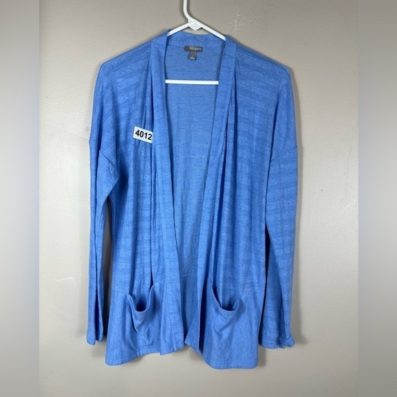 Talbots Sweaters - Talbots blue cardigan large stretch 28” length great condition blue